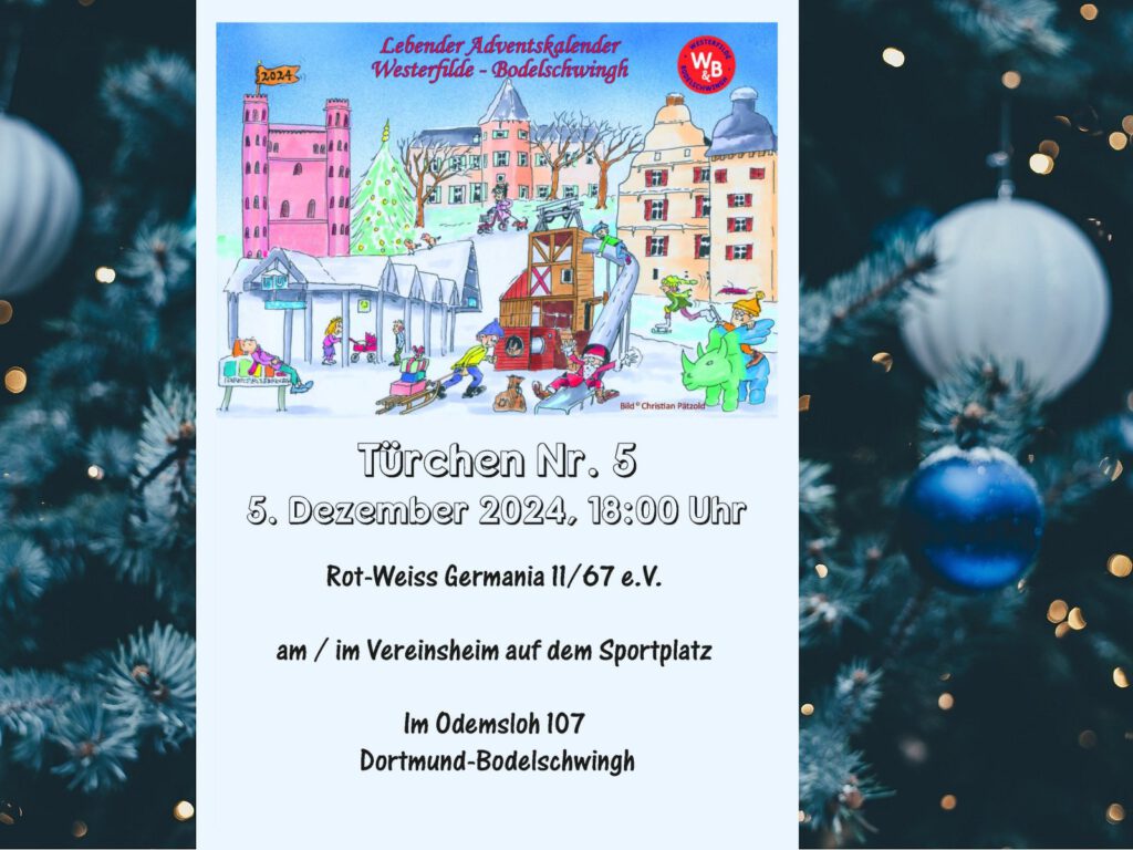 Lebender Adventskalender 2024 in Bodelschwingh und Westerfilde, Türchen Nr. 5